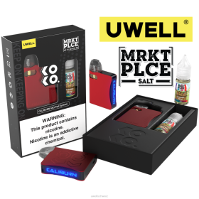 Uwell Einweg Vape - UWELL CALIBURN AK3 Kit + A3S 0,8 Ohm Pods (x2) + Daddy's Vapor 10 ml Salze 50 mg crl: rot/flv: verbotene Beere 50 mg N02L244