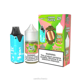 Uwell Online Shop - UWELL V6 Einweggerät + Daddy's Vapor 30 ml Saft – Kollaborationspaket clr: blau/flv: Wassermelonenapfel 50 mg N02L205