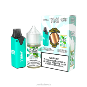 Uwell Schweiz - UWELL V6 Einweggerät + Daddy's Vapor 30 ml Saft – Kollaborationspaket clr: cyan/flv: cool mint 50 mg N02L210