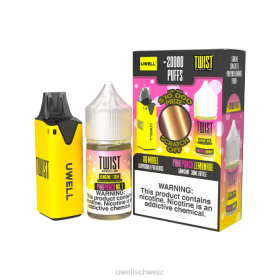 Uwell Zürich - UWELL V6 Einweggerät + Daddy's Vapor 30 ml Saft – Kollaborationspaket clr: gelb/flv: rosafarbene Punschlimonade 50 mg N02L219